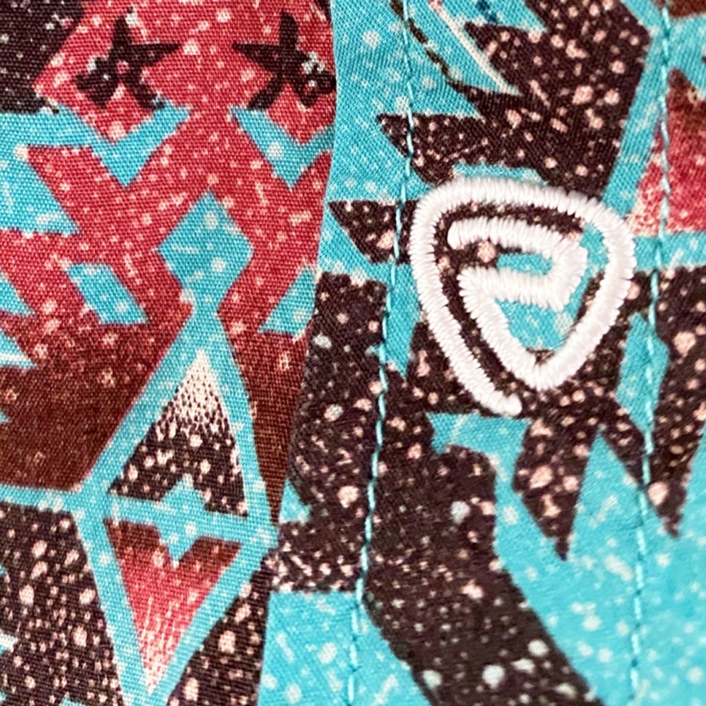 Men’s Rock & Roll Denim Modern Fit Aztec Design Pearl Snap Longsleeve Shirt - Picture 5 of 11